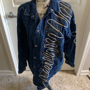 Vintage oversized distressed jean top